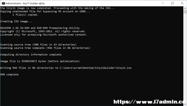 Tiny11 BuilderO¾Win112GB(ni)