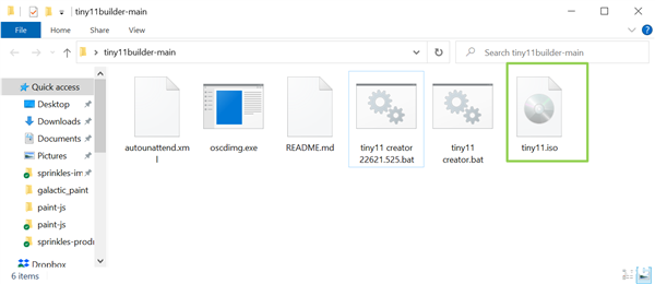 Tiny11 BuilderO¾Win112GB(ni)
